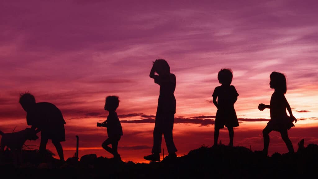 Kids at Sunset